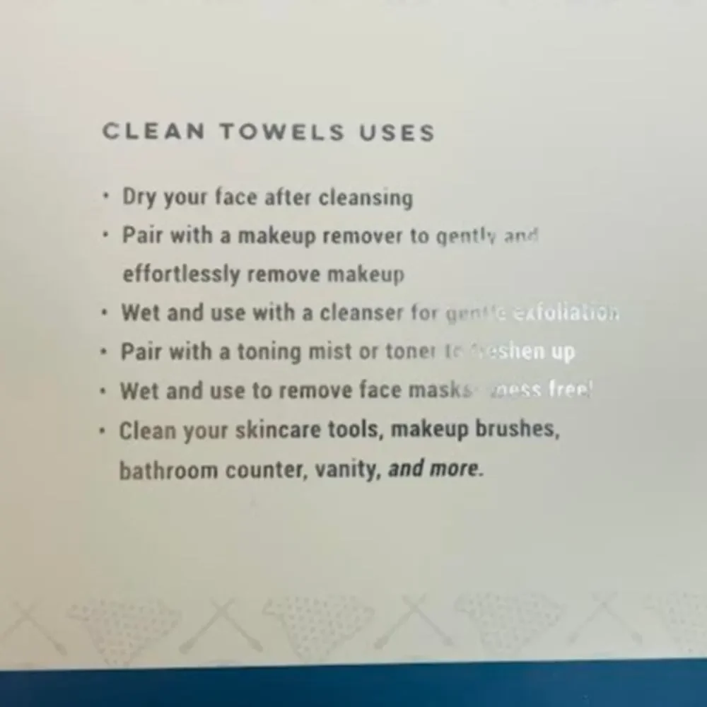 2pk Clean‎ Skin Club XL Disposable Towels Makeup Remover Facial Cloth